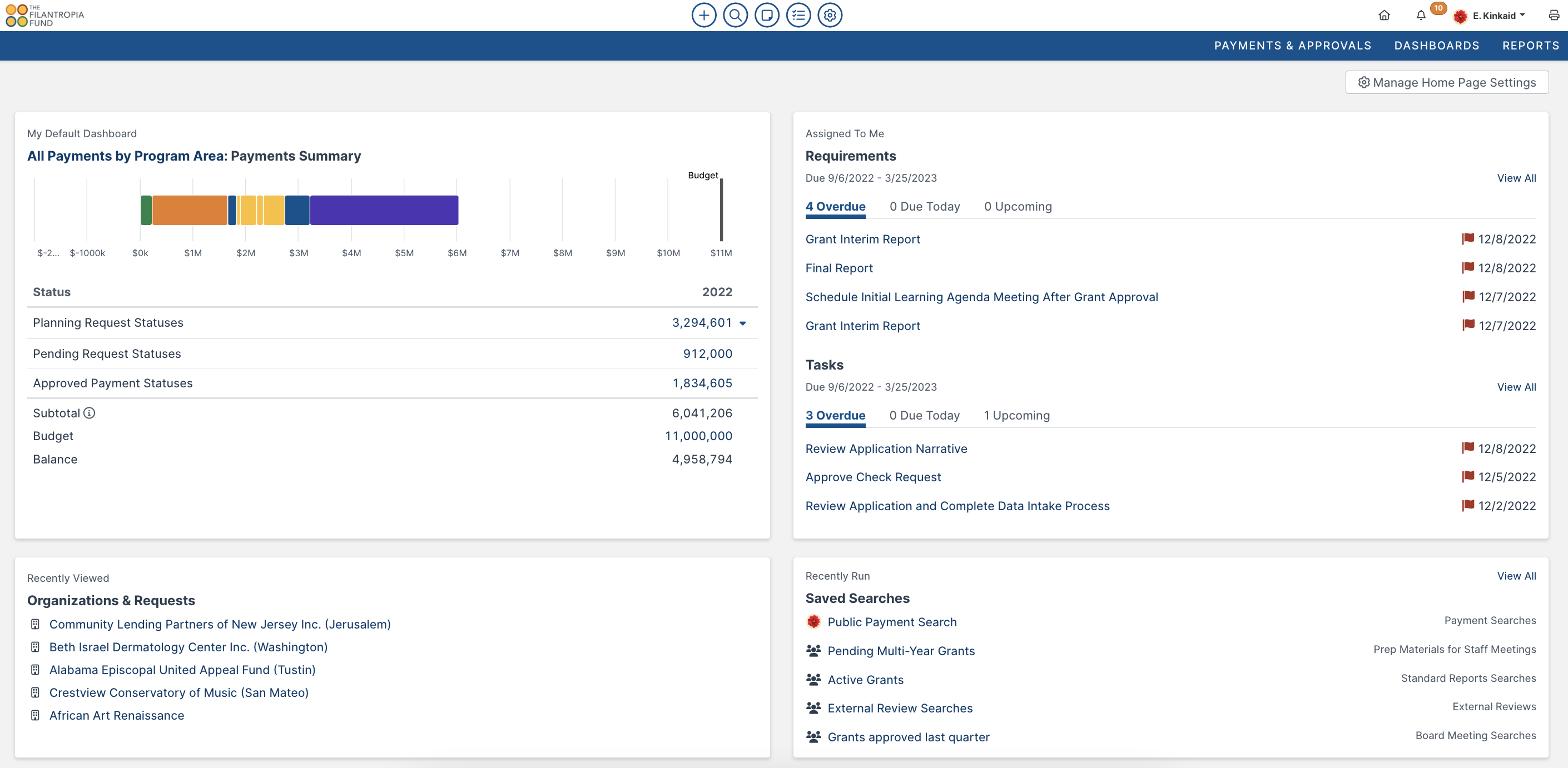 home page