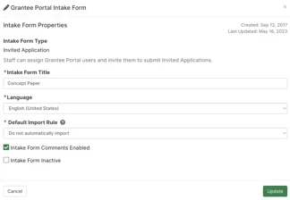 intake form modal