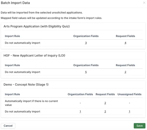 batch import data