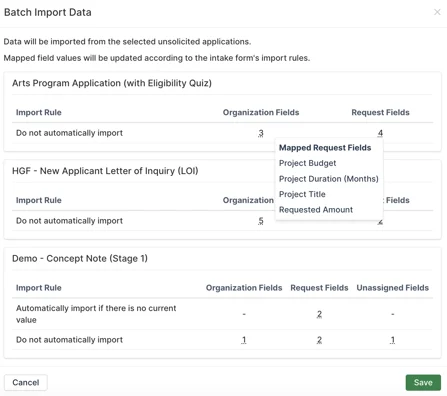 batch import data