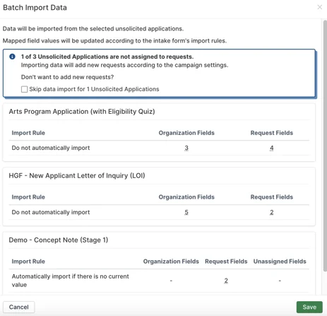 batch import data