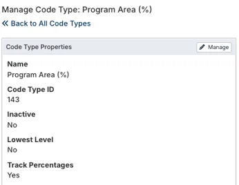 manage code type