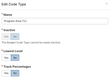 edit code type modal