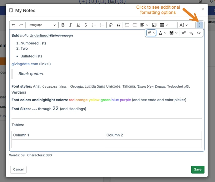 rich text editor