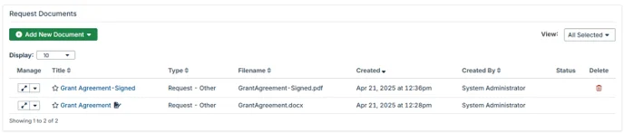 request documents