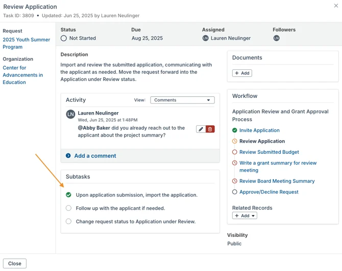 subtasks