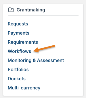 workflows option