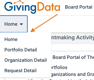 home dropdown