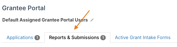 reports and submissions tab
