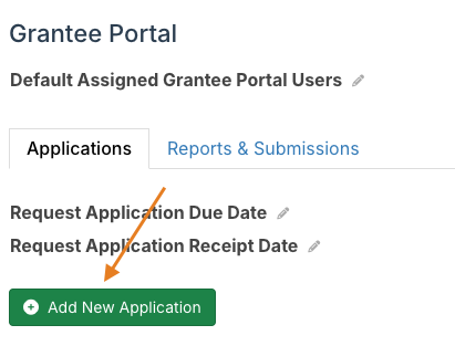add new application button