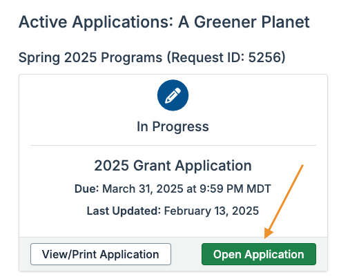 open application button