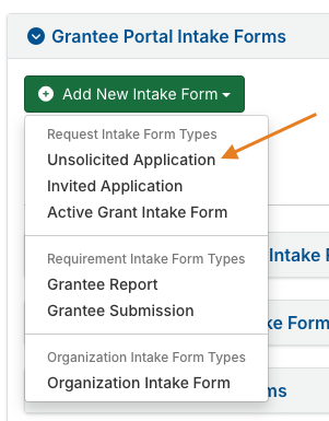 unsolicited application option