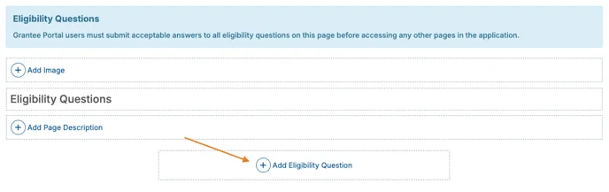 add eligibility question button