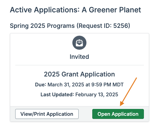 open application button