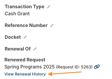 view renewal history option
