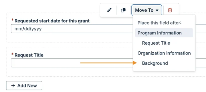 move to dropdown