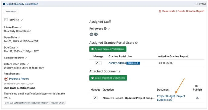 document name