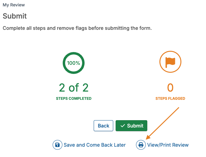 view/print review option