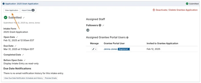 view application button