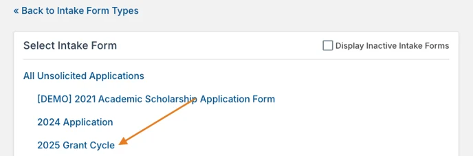intake form name
