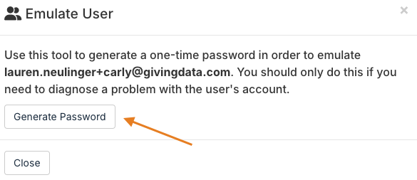 generate password button