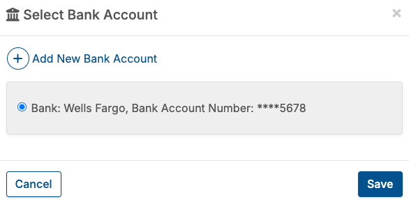 select bank account