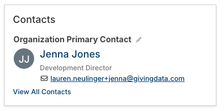 organization primary contact