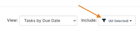 filters dropdown