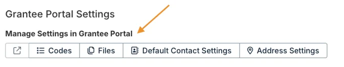 grantee portal settings