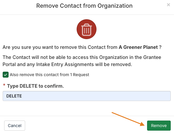 remove button