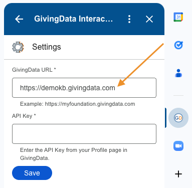 givingdata url field