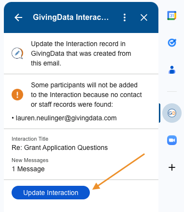 update interaction button