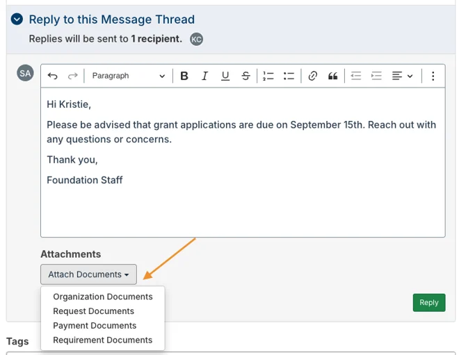 attach documents button