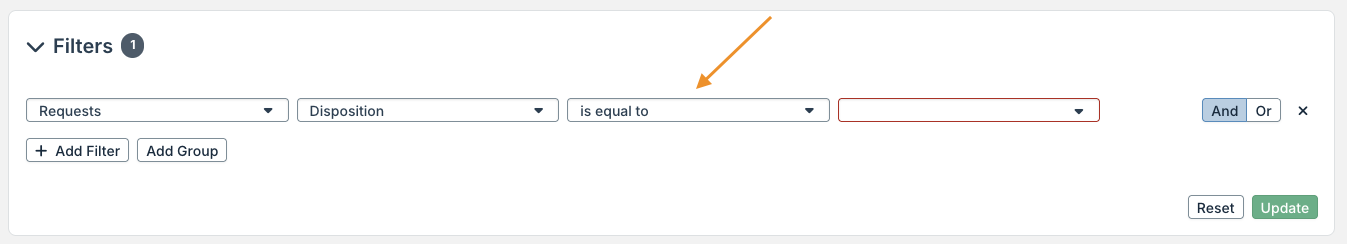 operator dropdown