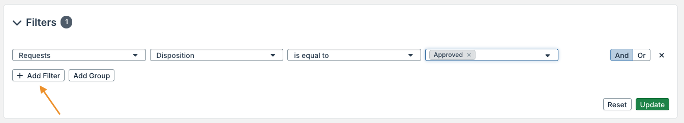 add filter button