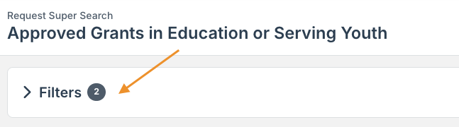 filters dropdown