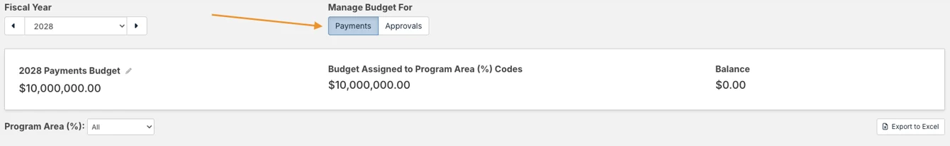 payments and approvals buttons
