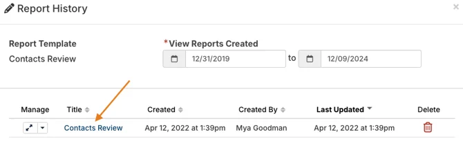 report title