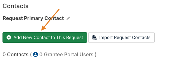 add new contact to this request button
