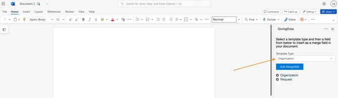 givingdata add-in