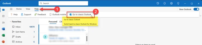 go to classic outlook