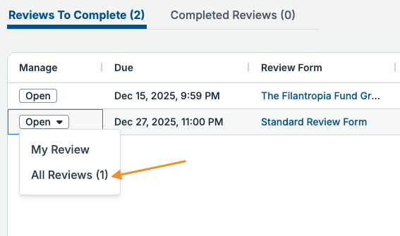 all reviews option