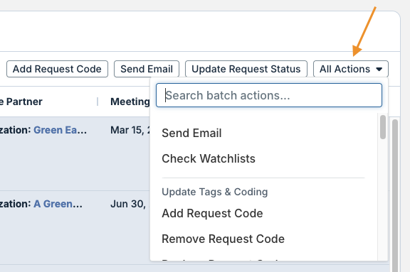 all actions button