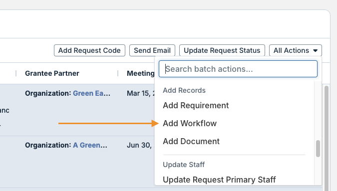 add workflow option