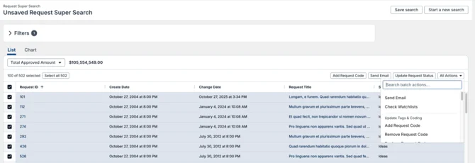 super search batch actions