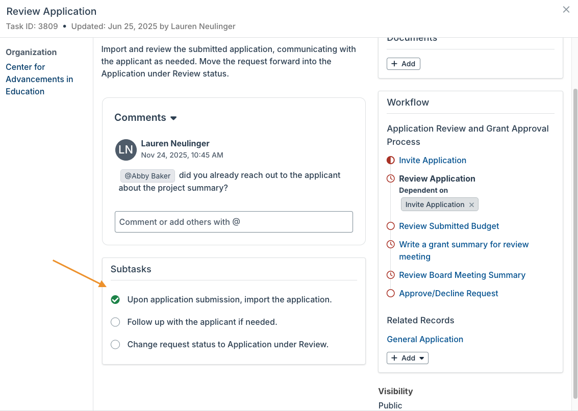 subtasks