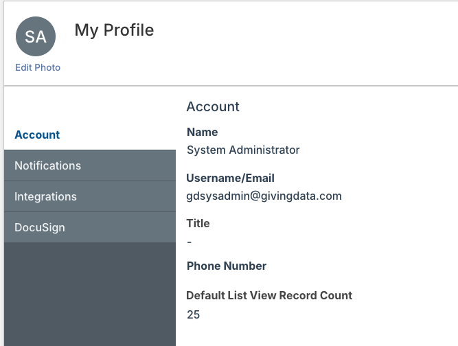 account tab