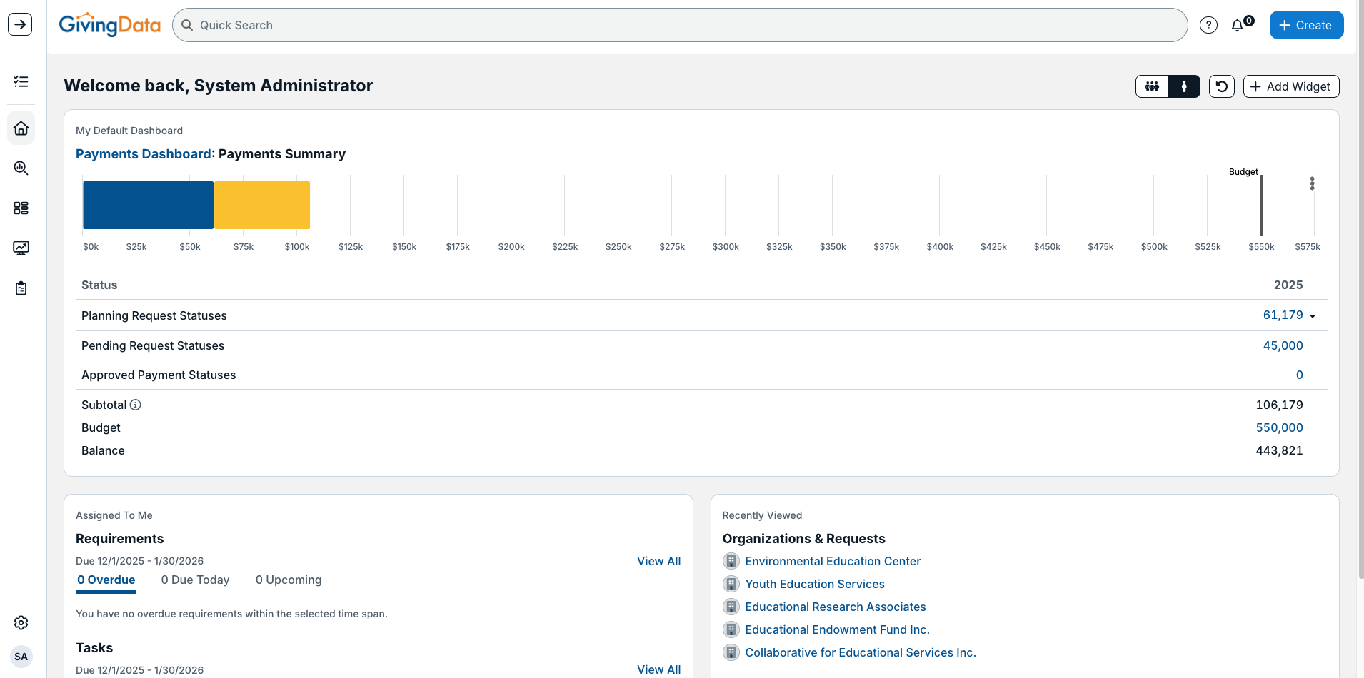 home page