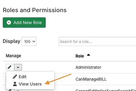 view users option