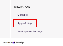 apps & keys option